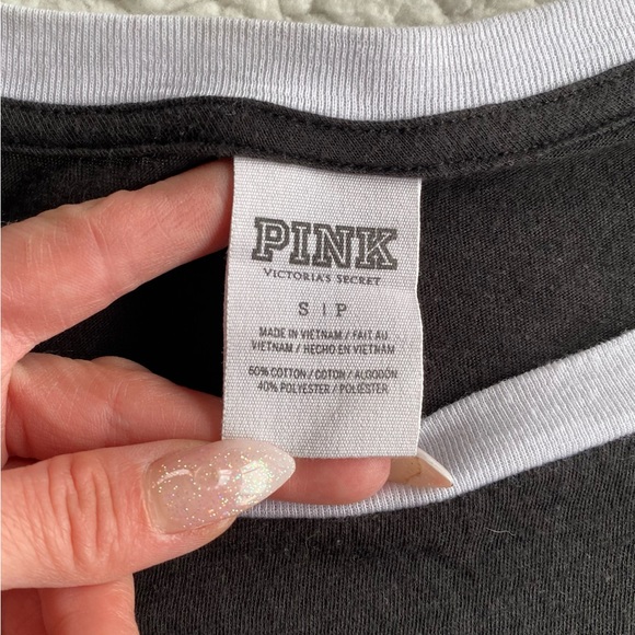 Pink sequin grey and black baseball T - Picture 4 of 4